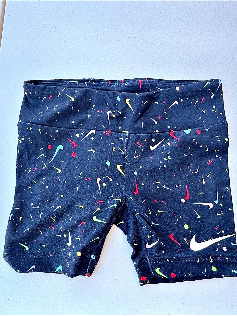 Nike Kids Athletic Shorts in Black & Multicolor (4/XS)
